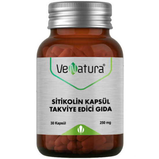 Venatura Sitikolin 250 mg 30 kapsül takviye edici gıda kutusu Cognizin sitikolin içerir günde 1-2 kapsül- 1