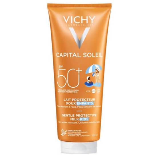 Vichy Capital Soleil SPF 50 çocuk güneş sütü 300 ml UVA UVB yüksek koruma hipoalerjenik suya dayanıklı- 1
