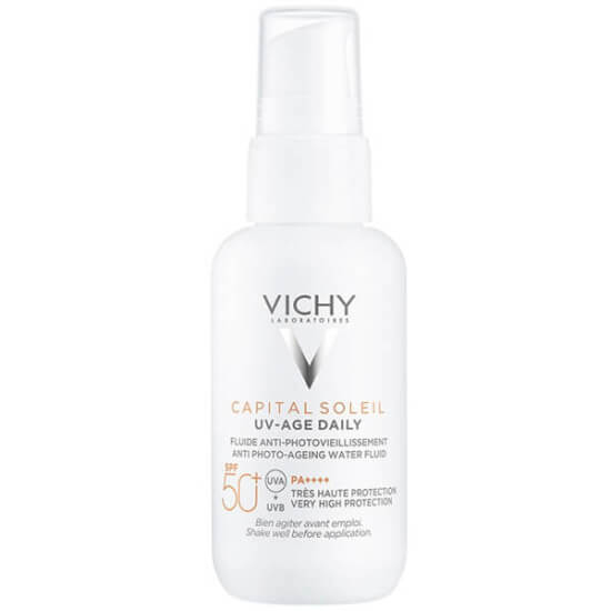 Vichy Capital Soleil UV Age Daily SPF 50 40 ml yaşlanma karşıtı yüz güneş kremi, niasinamid ve probiyotik peptitli- 1