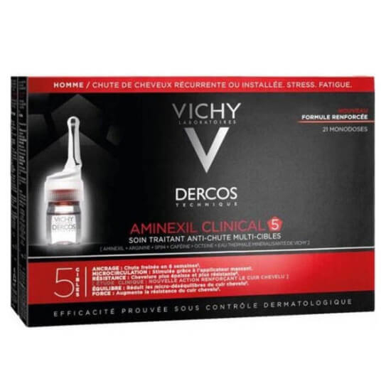 Vichy Dercos Aminexil Clinical 5 Men 21x6 ml dökülme karşıtı serum, aminexil arginin SP94 octeine içerir- 1