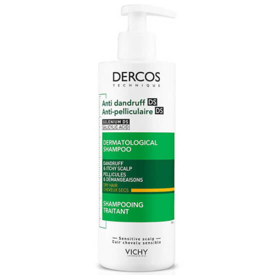 Vichy Dercos Anti Pel Sec 390 ml kepek karşıtı şampuan kuru saç derisi için hipoalerjenik bakım ve derin temizlik- 1