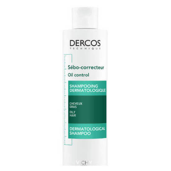 Vichy Dercos Anti Sebum Şampuan 200 ml yağlı saçlar için, saç derisini arındıran yağlanma karşıtı hacim veren bakım şampuanı- 1