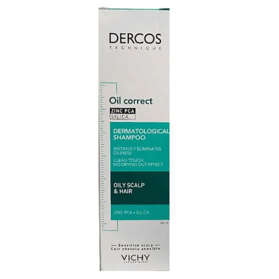 Vichy Dercos Anti Sebum Şampuan 200 ml yağlı saçlar için, saç derisini arındıran yağlanma karşıtı hacim veren bakım şampuanı- 1