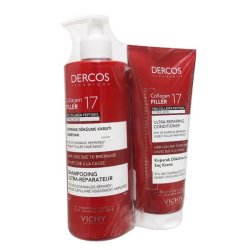 Vichy Dercos Collagen Filler 17 Şampuan 400 ml Saç Bakım Kremi 200 ml - Vichy