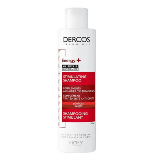 Vichy Dercos Energisant dökülme karşıtı şampuan 200 ml şişe Aminexil Vitamin PP B5 B6 saç köklerini güçlendirme- 1