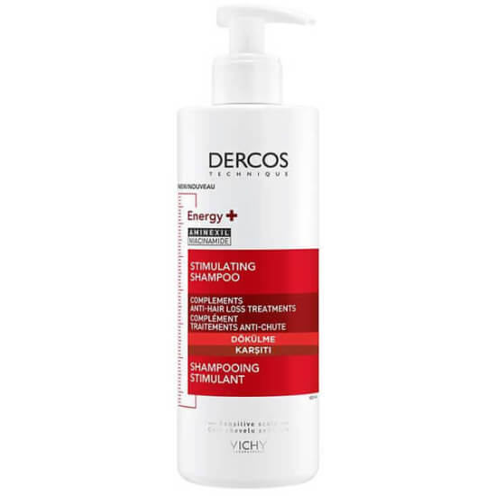 Vichy Dercos Energisant dökülme karşıtı şampuan 390 ml Aminexil vitamin PP B5 B6 içeren saç kökü güçlendirici- 1