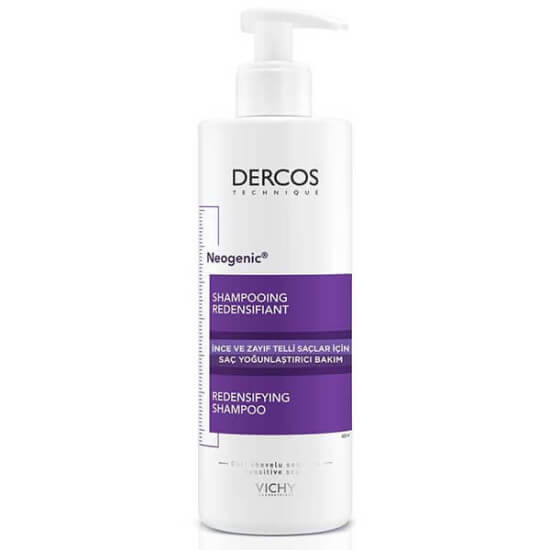 Vichy Dercos Neogenic hacim verici şampuan 400 ml incelmiş zayıf saçlar için Ramnose Filoxane içeren şişe- 1