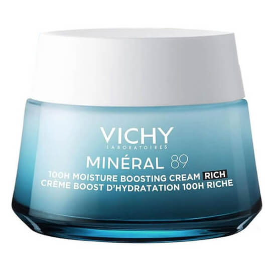 Vichy Mineral 89 Rich nemlendirici krem 50 ml kuru ciltler için hyaluronik asit ve skulen içeren yağsız hafif krem- 1