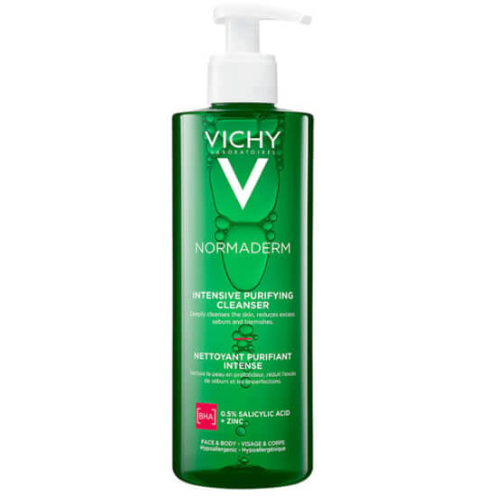 Vichy Normaderm Phytosolution Purifying Gel 400 ml yüz temizleme jeli, yağlı akneye eğilimli cilt, çinko bakır probiyotik- 1