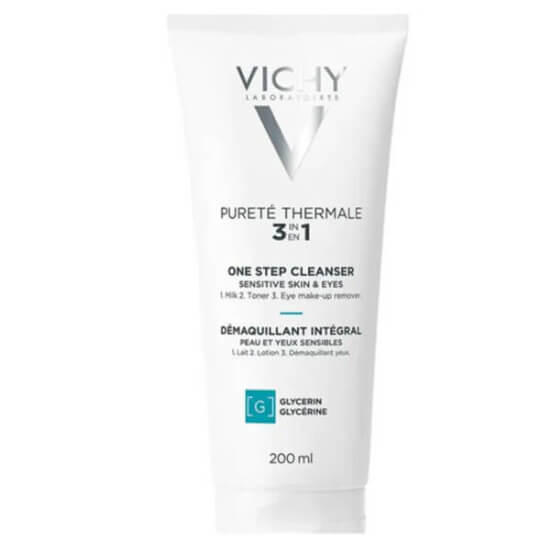 Vichy Purete Thermale Demaquillant Integral 200 ml 3ü 1 arada temizleyici süt losyon göz makyaj temizleyici hassas cilt- 1