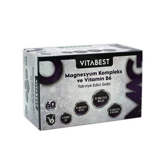  Vitabest Magnezyum Kompleks ve Vitamin B6 60 Tablet - 1