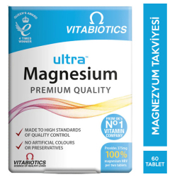 Vitabiotics - Vitabiotics Ultra Magnesium 60 Tablet Magnezyum Takviyesi Vitabiotics - Vitabiotics Ultra Magnesium 60 Tablet Magnezyum Takviyesi