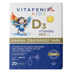 Vitafenix D3 400 UI ve Kabak Çekirdeği Yağı 20 ml - Vitafenix