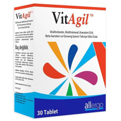 Vitagil Multivitamin Mineral COQ10 Beta Karoten Ginseng 30 Tablet - Allergo