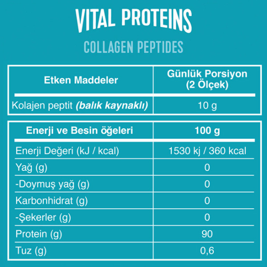 Vital Proteins Marine Collagen Nötr Tat 221 GR - 2