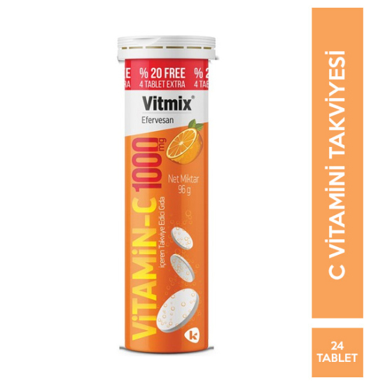 Vitmix Vitamin C 1000 mg 24 Efervesan Tablet - 1