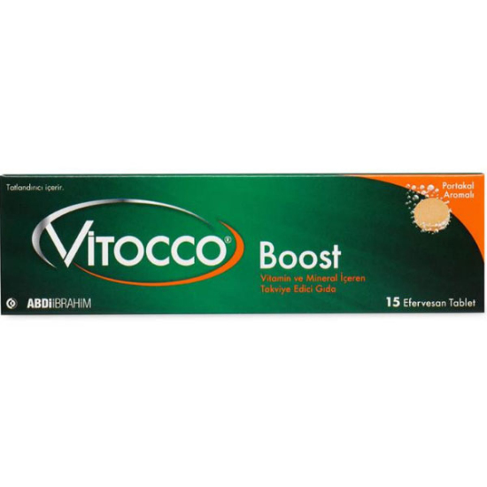 Vitocco Boost 15 efervesan tablet 15 adet guarana ekstraktı 222,20 mg magnezyum 100 mg B vitaminleri C vitamini- 1