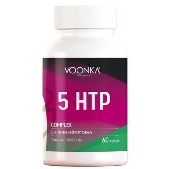 Voonka 5 HTP Complex 60 kapsül gıda takviyesi 100 mg 5-HTP 60 mg magnezyum valerian melisa B6 B5 içerikli- 1