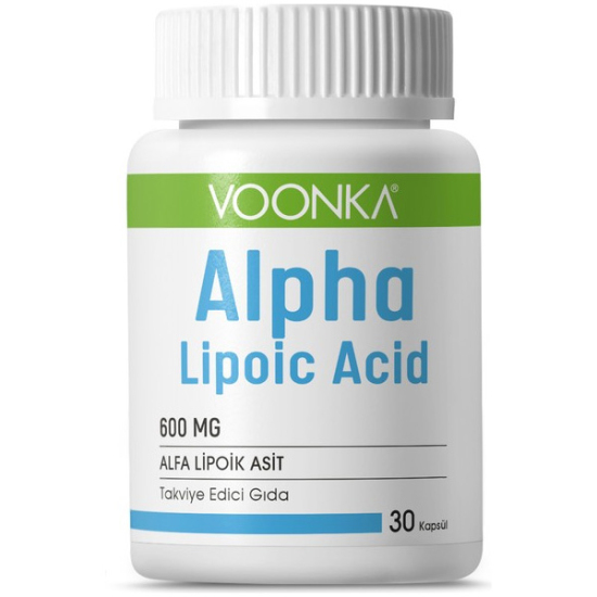Voonka Alpha Lipoic Acid 600mg 30 Kapsül Gıda Takviyesi - 1
