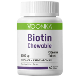 Voonka - Voonka Biotin 5000 Mcg 62 Çiğneme Tableti Voonka - Voonka Biotin 5000 Mcg 62 Çiğneme Tableti