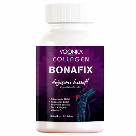 Voonka Bonafix 90 tablet Tip II kolajen, glikozamin sülfat 500 mg, kondroitin sülfat 400 mg gıda takviyesi kutusu- 1