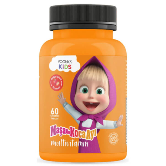  Voonka Kids Maşa İle Koca Ayı Multivitamin Çilek Aromalı 60 Tablet - 1