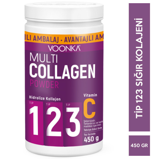 Voonka Multi Collagen Powder 450 GR C Vitamini İçeren Kolajen Takviyesi - 1