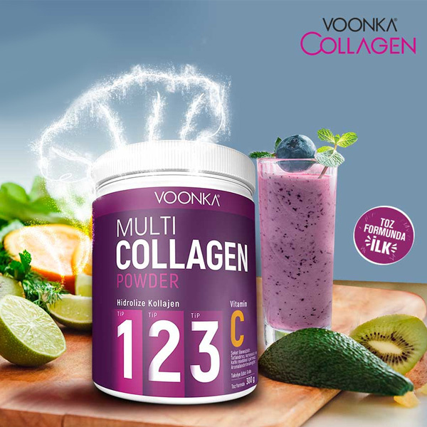 Voonka Multi Collagen Powder 300 GR C Vitamini İçeren Kolajen Takviyesi