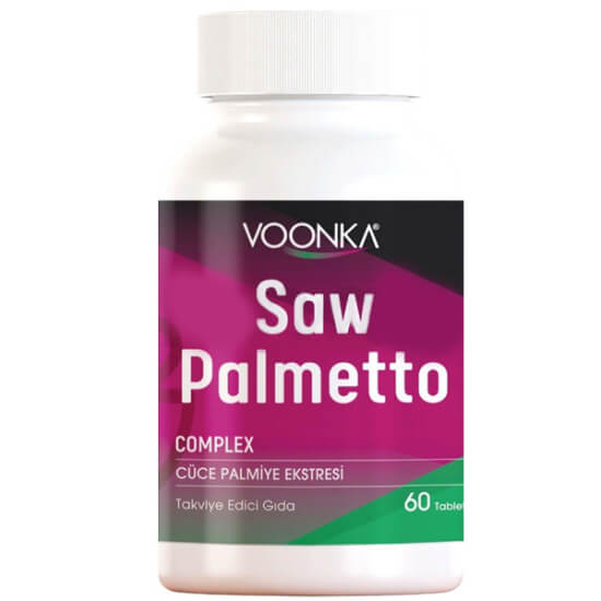 Voonka Saw Palmetto 60 tablet prostat desteği, 300 mg cüce palmiye ekstresi, bal kabağı tohumu, çinko, likopen- 1