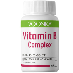 Voonka - Voonka Vitamin B Complex 62 Tablet B Vitamini Desteği Voonka - Voonka Vitamin B Complex 62 Tablet B Vitamini Desteği
