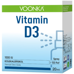 Voonka Vitamin D3 1000 IU Sprey 20 ML D Vitamini Takviyesi - Thumbnail