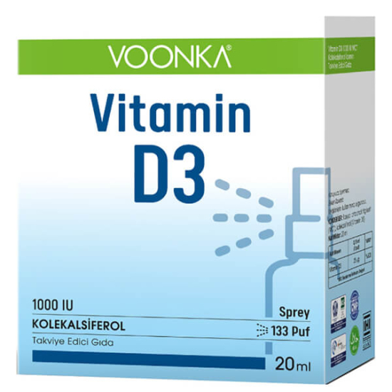  Voonka Vitamin D3 1000 IU Yetişkin Sprey 20 ml - 1