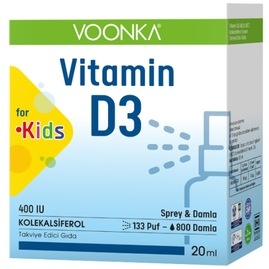 Voonka Vitamin D3 Kids Sprey 20 ML Çocuklar İçin D3 Vitamini - 1