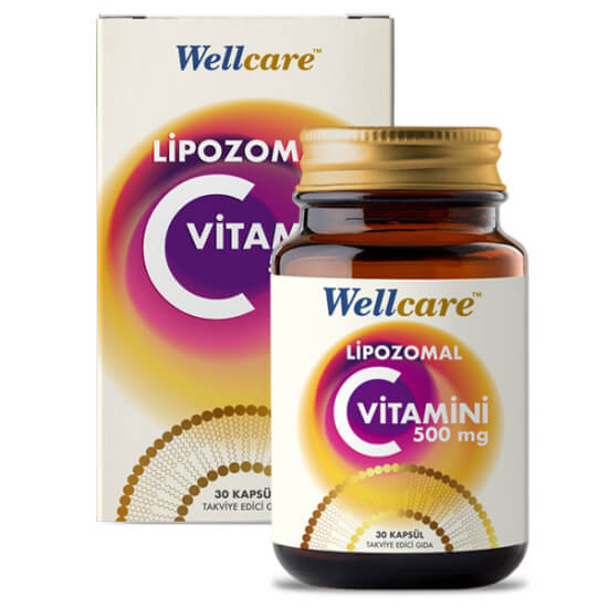 Wellcare Lipozomal C Vitamini 500 mg 30 kapsül vegan takviye LipocellTech lipozomal teknoloji- 1