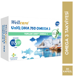 Wellcare - Wellcare Uniq 750 Omega 3 30 Kapsül Wellcare - Wellcare Uniq 750 Omega 3 30 Kapsül