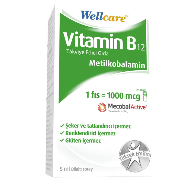 Wellcare Vitamin B12 1000 Mcg Sprey 5 ML