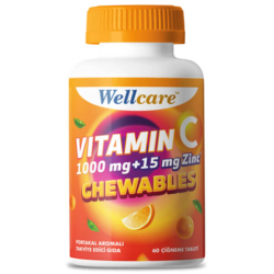 Wellcare Vitamin C 1000Mg + Çinko 15 mg 60 Çiğneme Tableti - Wellcare