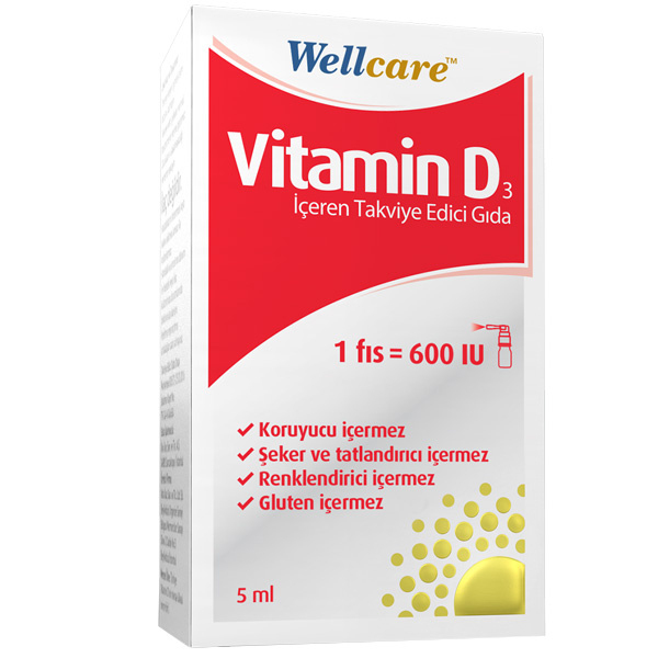 Wellcare Vitamin D3 600 IU Sprey 5 ML