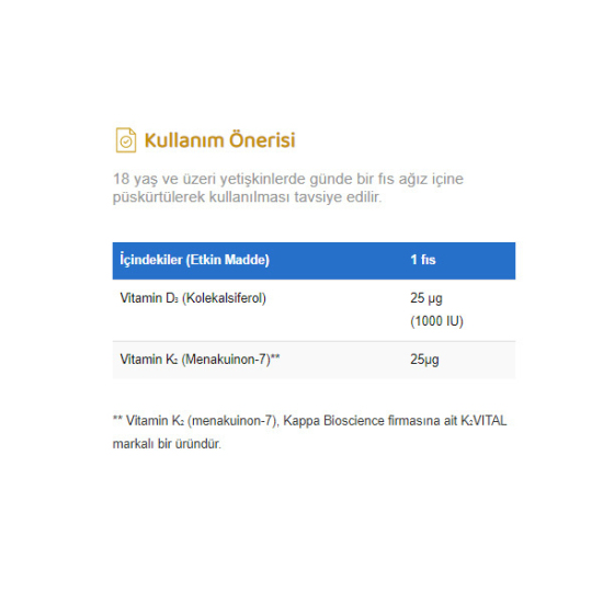 Wellcare Vitamin D3K2 Sprey 12 ML D3 K2 Vitamini - 2