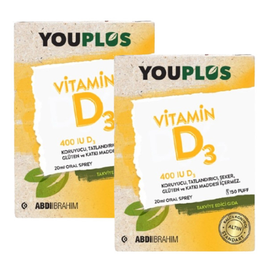 Youplus Vitamin D3 400 IU Oral Sprey 20 ml - 1 Alana 1 Bedava - 1
