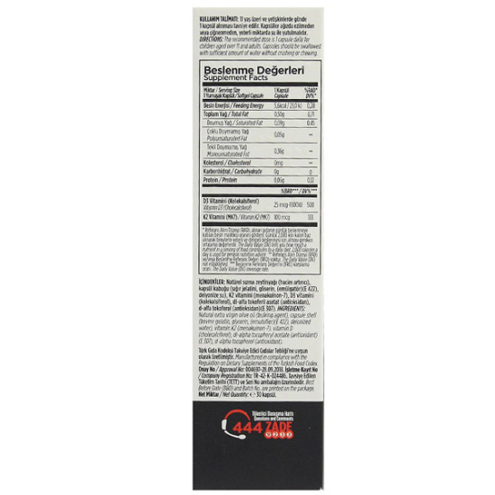 Zade Vital D3 K2 Vitamini 30 Yumuşak Kapsül - 3